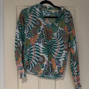 Boden Multicolor Floral Long Sleeve lightweight Blouse size 6